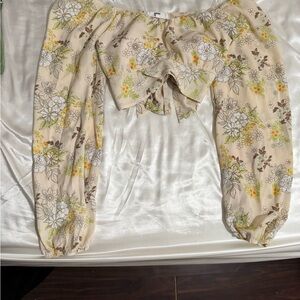 Cream Floral Off-Shoulder Top